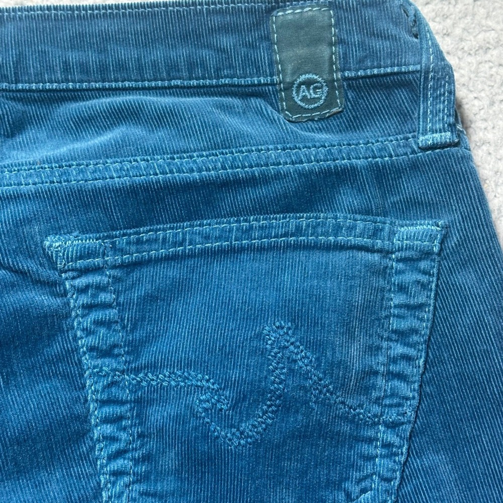 AG Adriano Goldschmied the Angel Corduroy Bootcut Pants Teal Women Size 26R - Picture 3 of 12